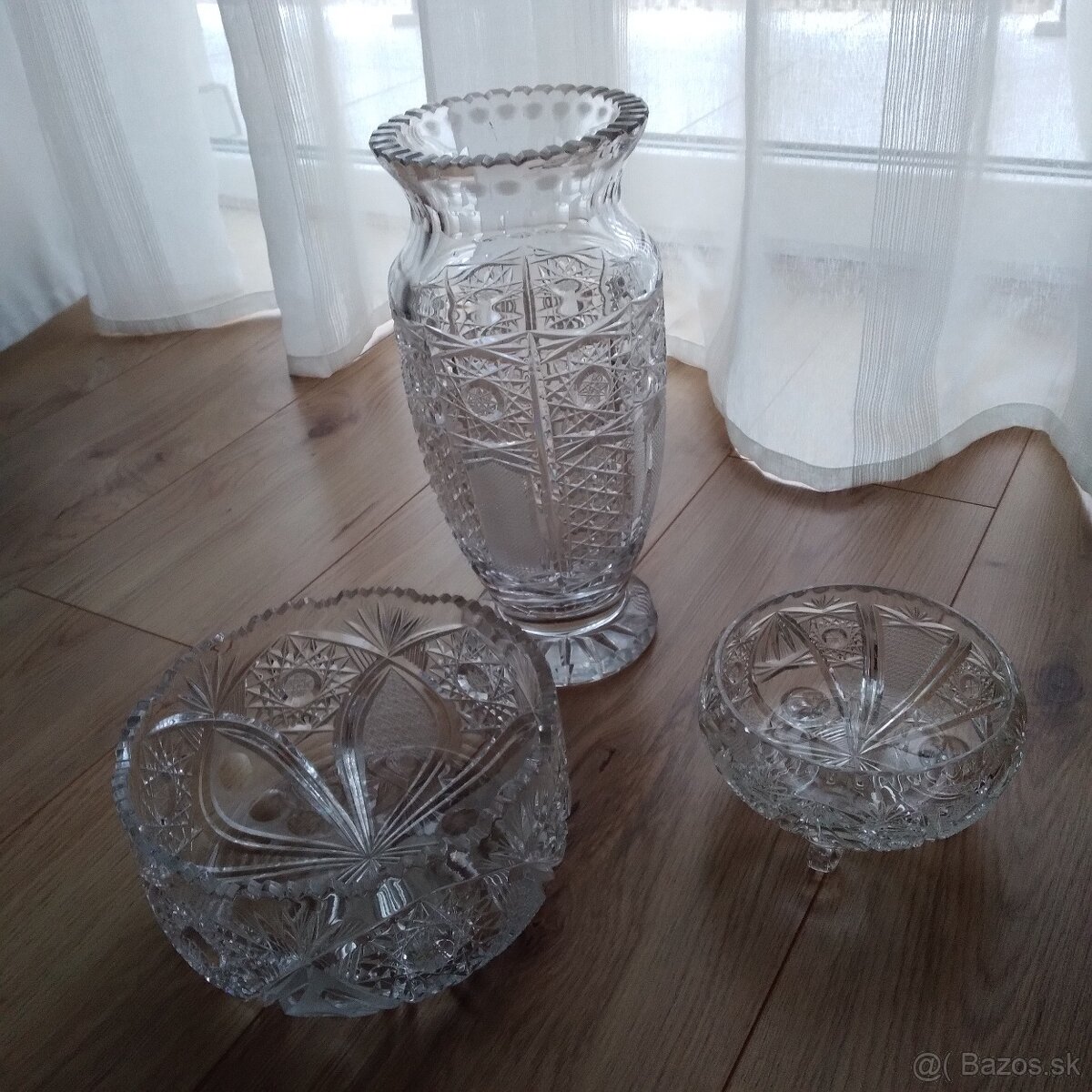 krištáľova váza a misy - 6