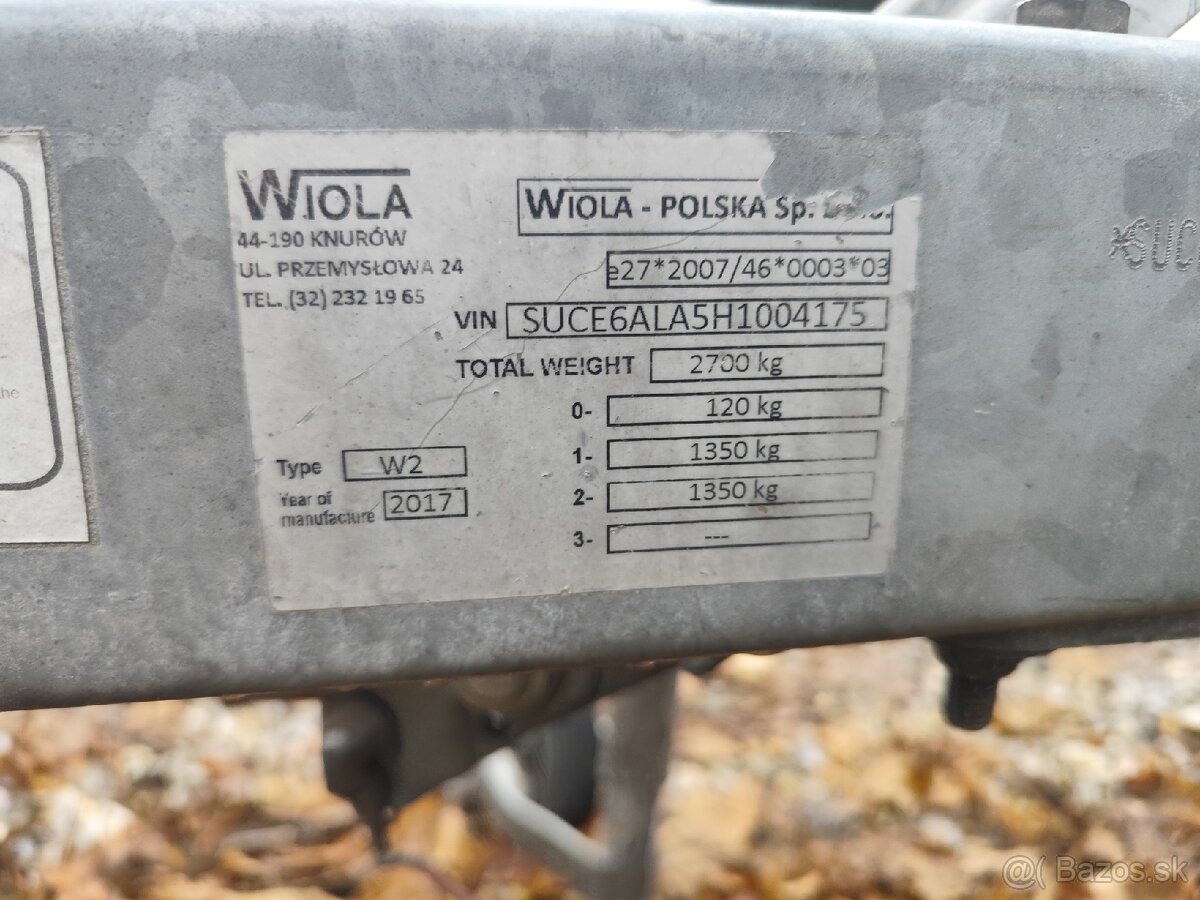 Autoprepravník Wiola 2.7t - 6