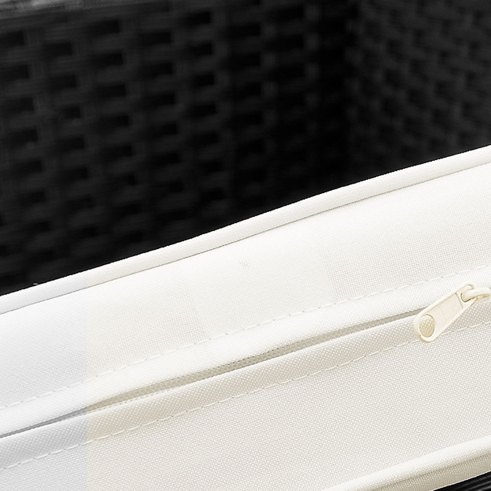 Záhradný ratanový stôl čierna 150 a 190 x 90 a 6 stoličiek - 6