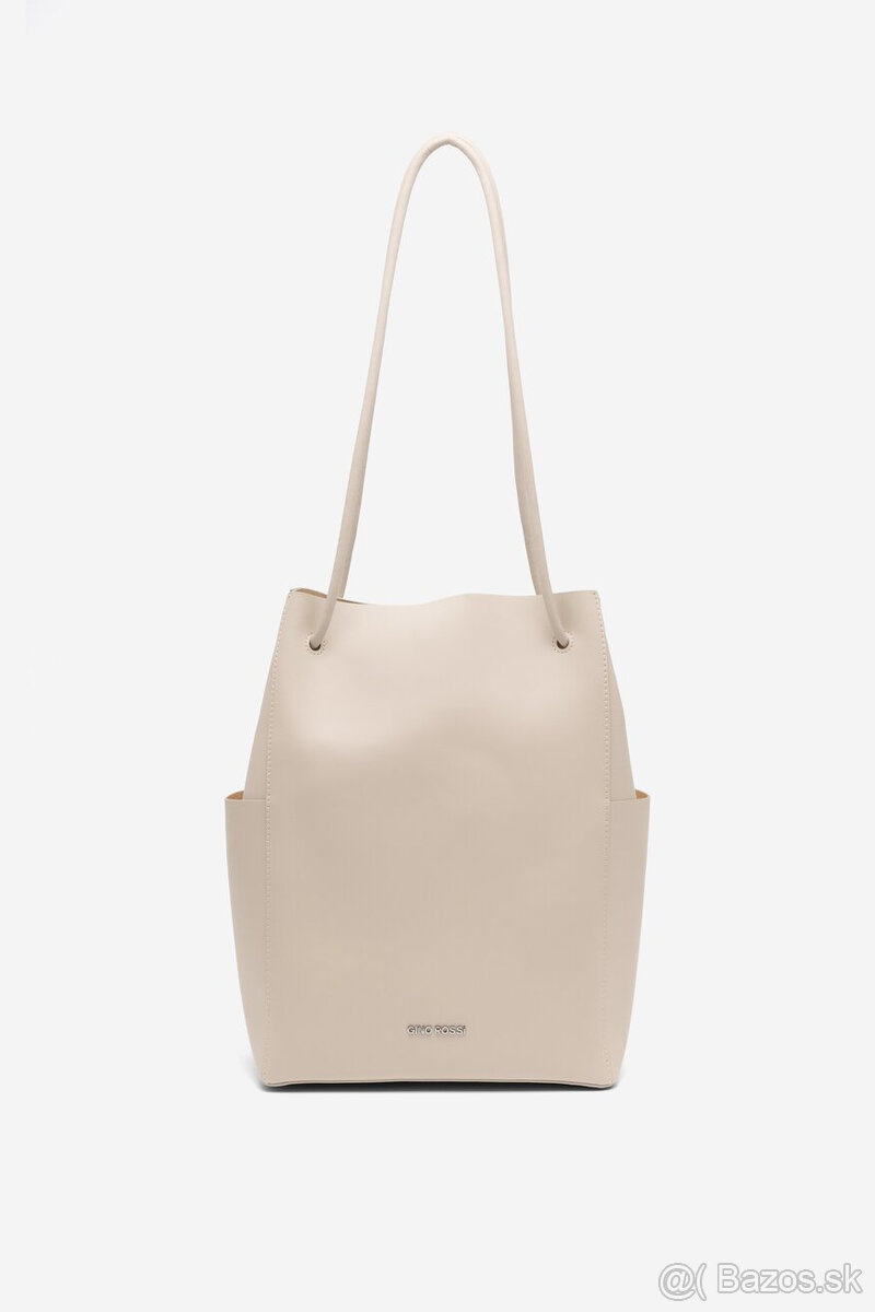 biela kožená kabelka ginno rossi - 6