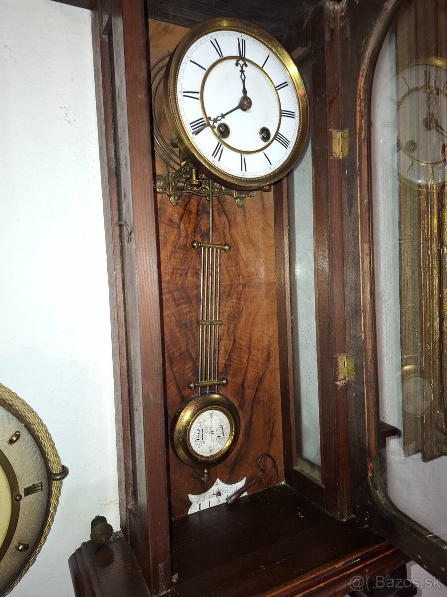 Predám funkčné starožitné polbicie nástenné hodiny Altdeutsc - 6