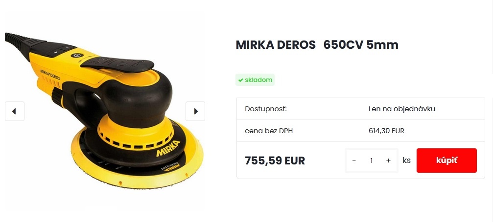 Nová Bezuhlíková excentrická brúska unášač 150mm / kmit 5mm - 6