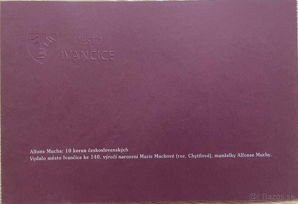Nevydaný návrh 10 koruna 1919/2022 Ivančice Mucha STC UNC - 6