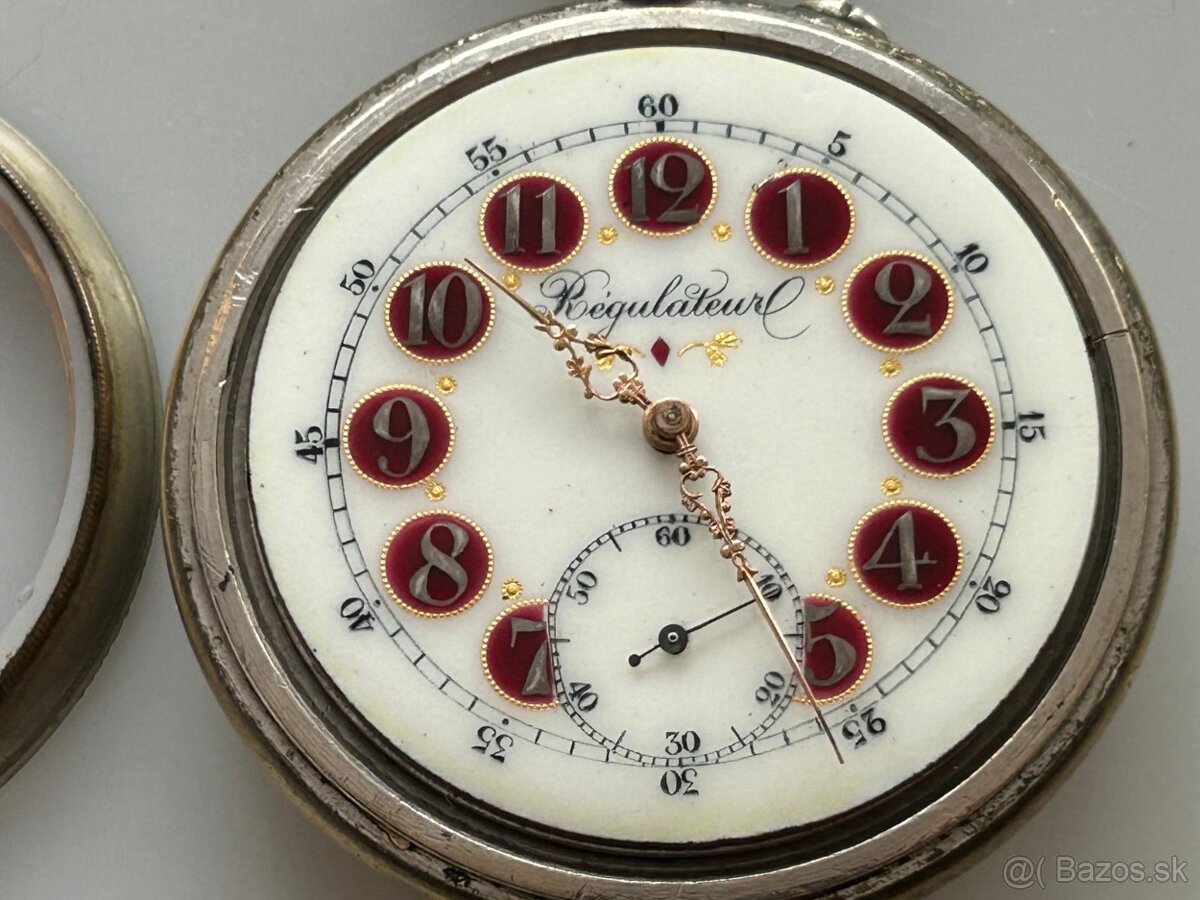 Železniční hodinky REGULATEUR s lokomotivou, 66mm, 202g - 6