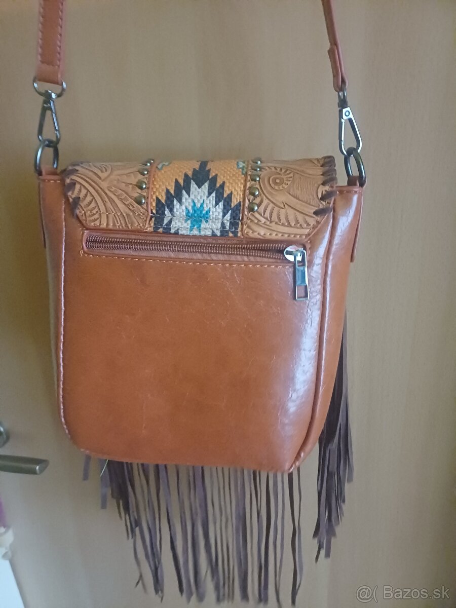 Kožená taška so strapcami-NOVÁ - 6