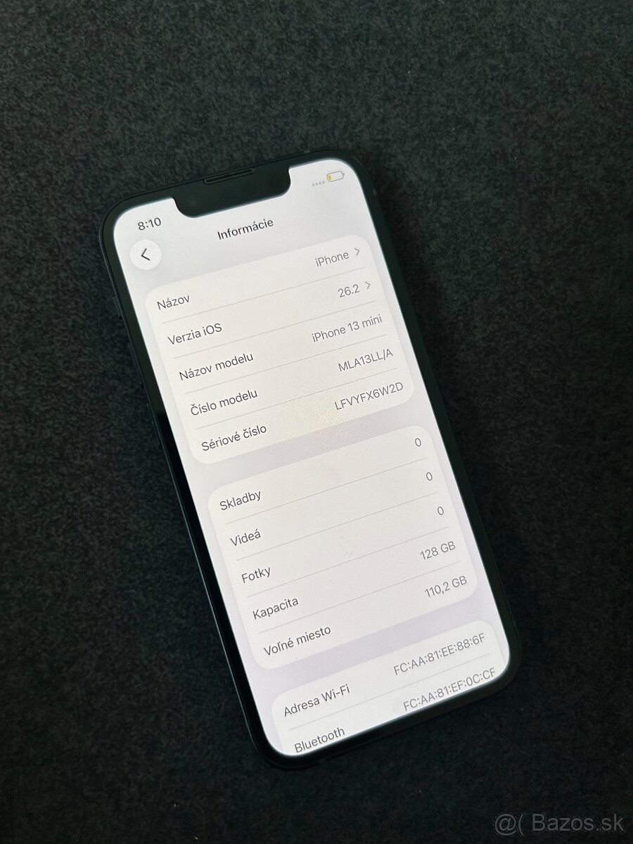 iPhone 13 Mini 128GB midnight - 100% batéria - 6