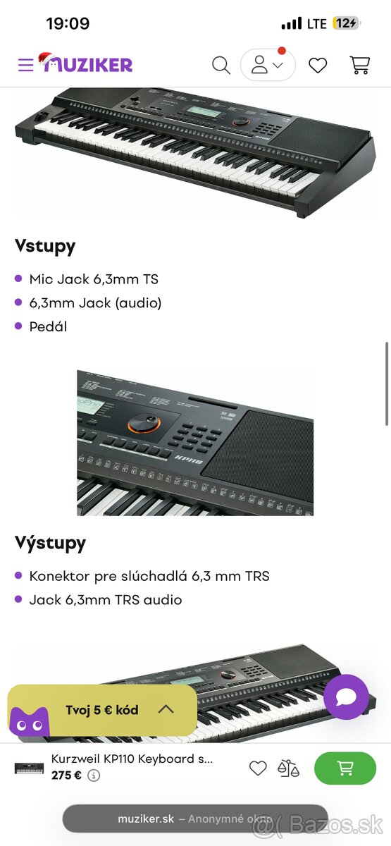 Keyboard Kurzweill KP110 - 6