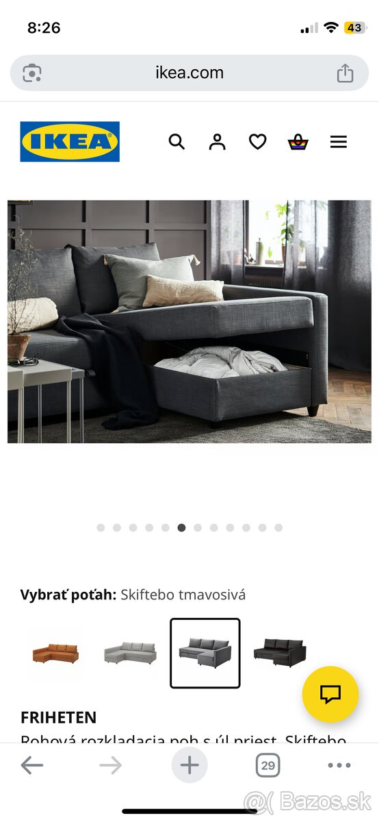 Rohová rozkladacia pohovka s úložným priestorom IKEA - 6