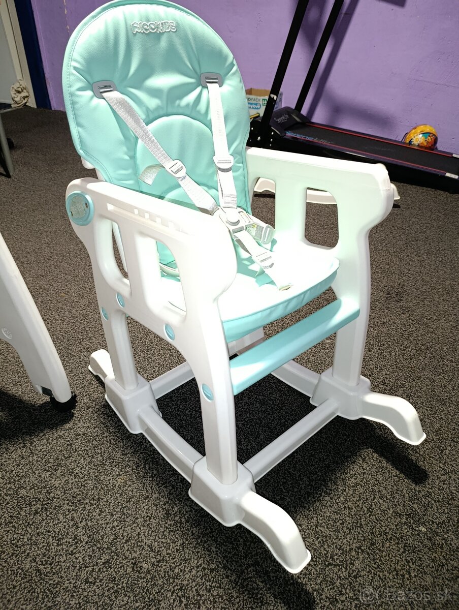 Detská jedálenská stolička tyrkysová - 6