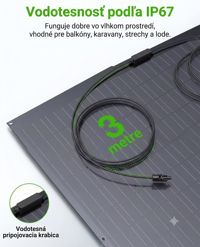 960W-4ks,monokryš.flexibilný solárny panel na balkon+karavan - 6