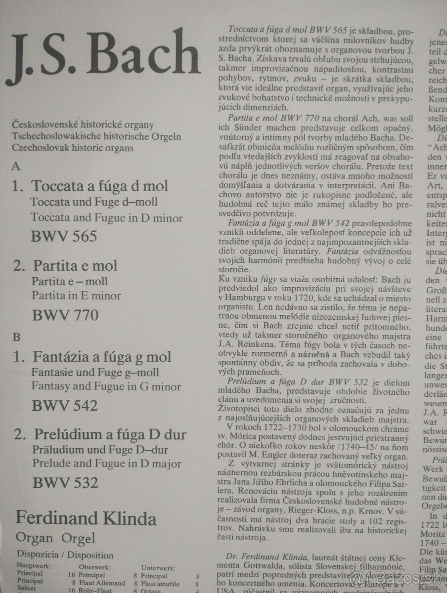 LP platne - Opera Verdi, Bach - 6