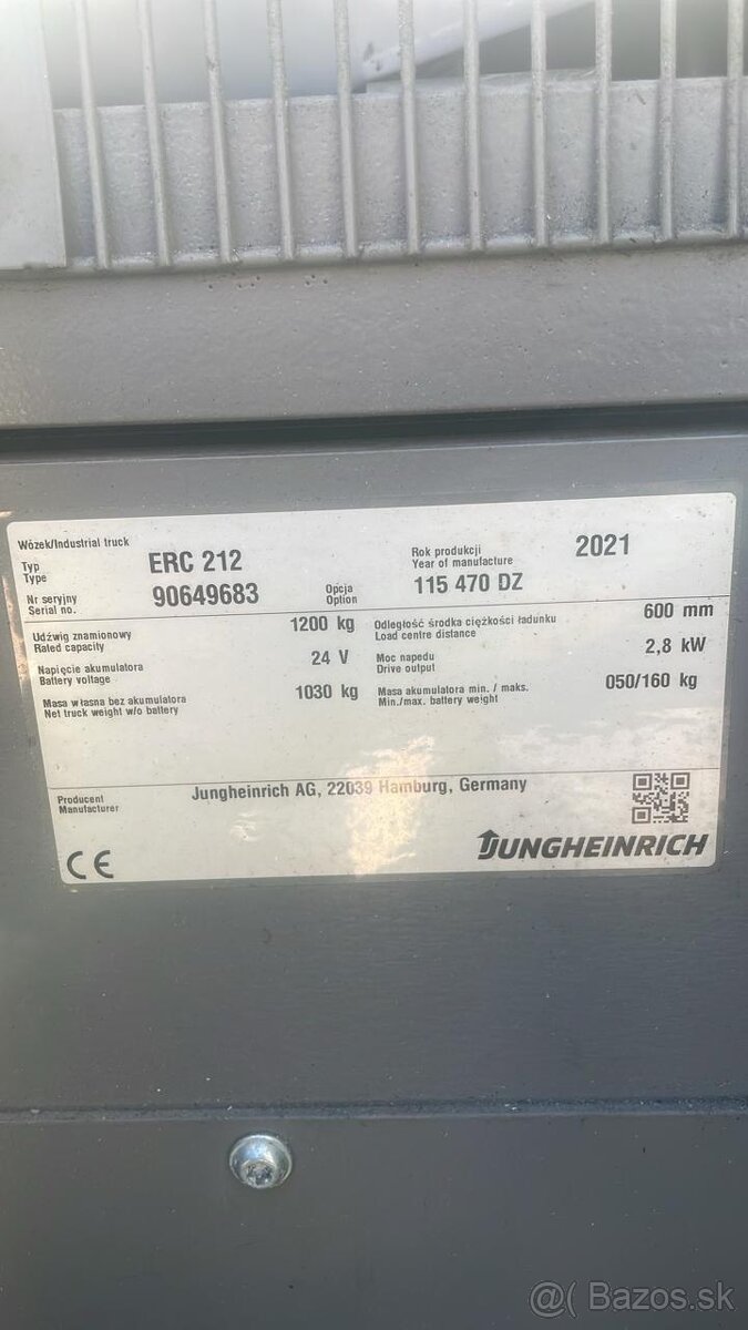 Elektricky paletovy vozik Jungheinrich ERC 212 (4,7 m) Li-on - 6