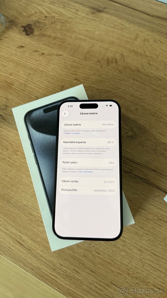 Predám iPhone 15 Pro – Blue Titanium, 128 GB - 6