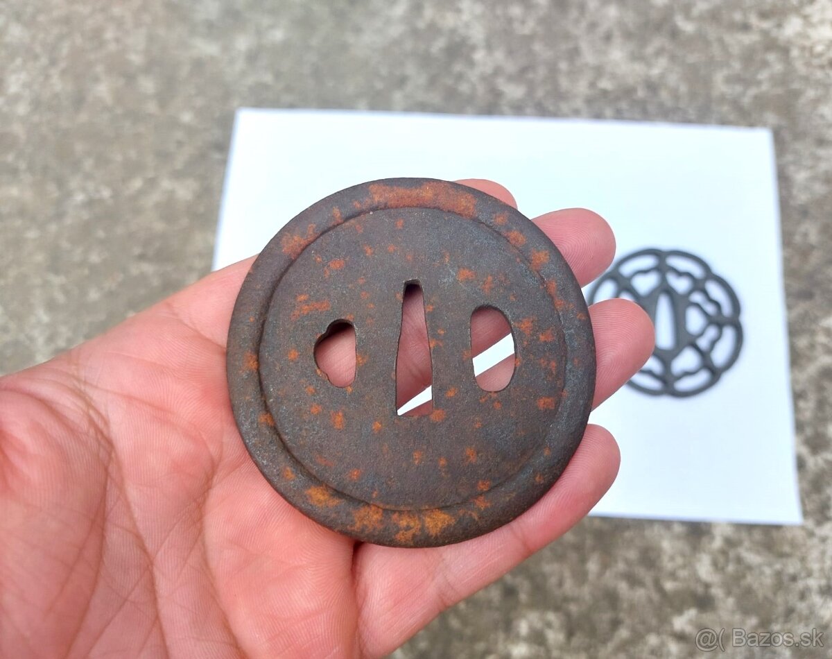 Japonské starožitné záštity mečov - Tsuba - 6