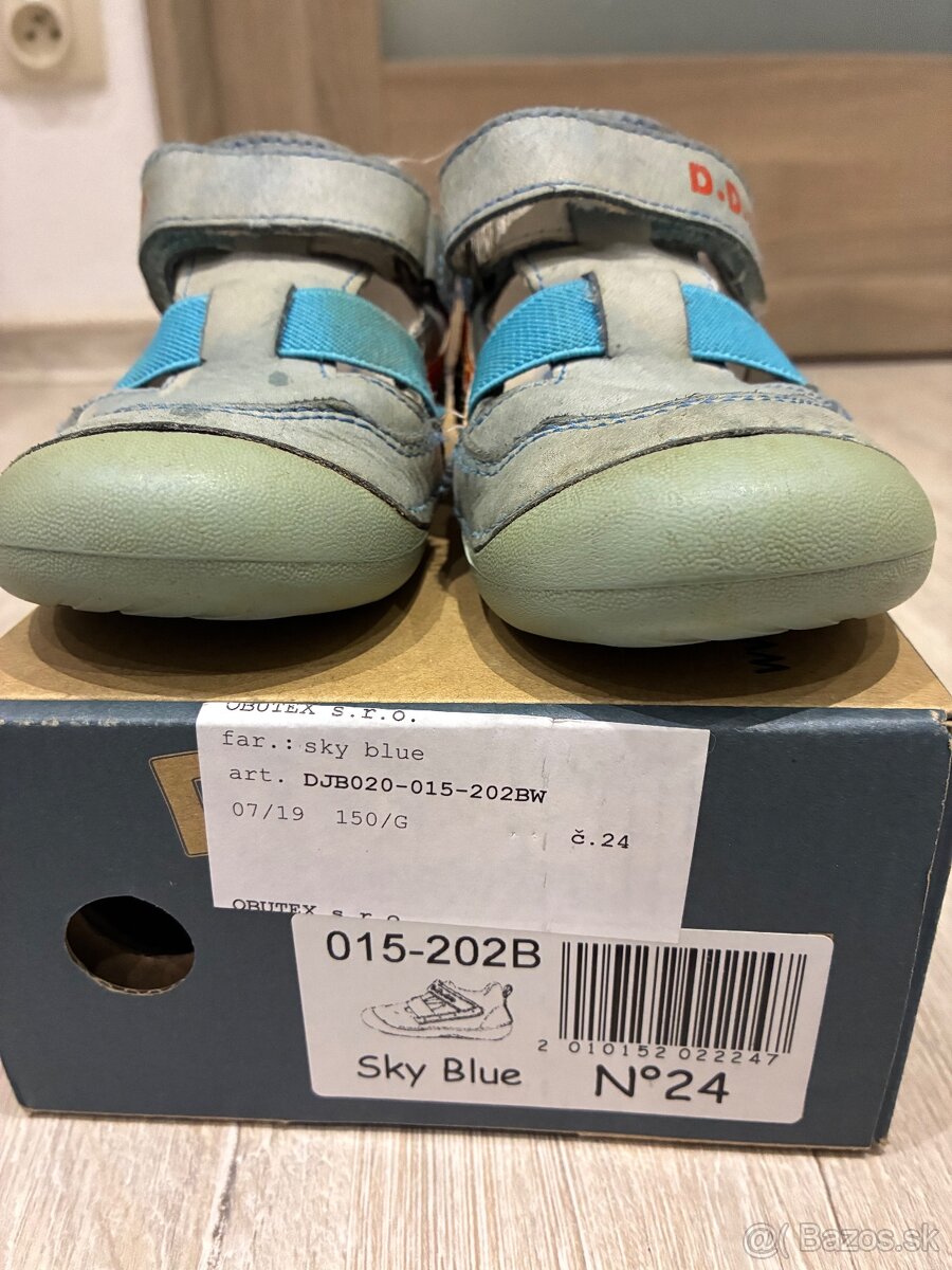 Letné kožené sandálky D.D.Step Sky Blue v24 - 6