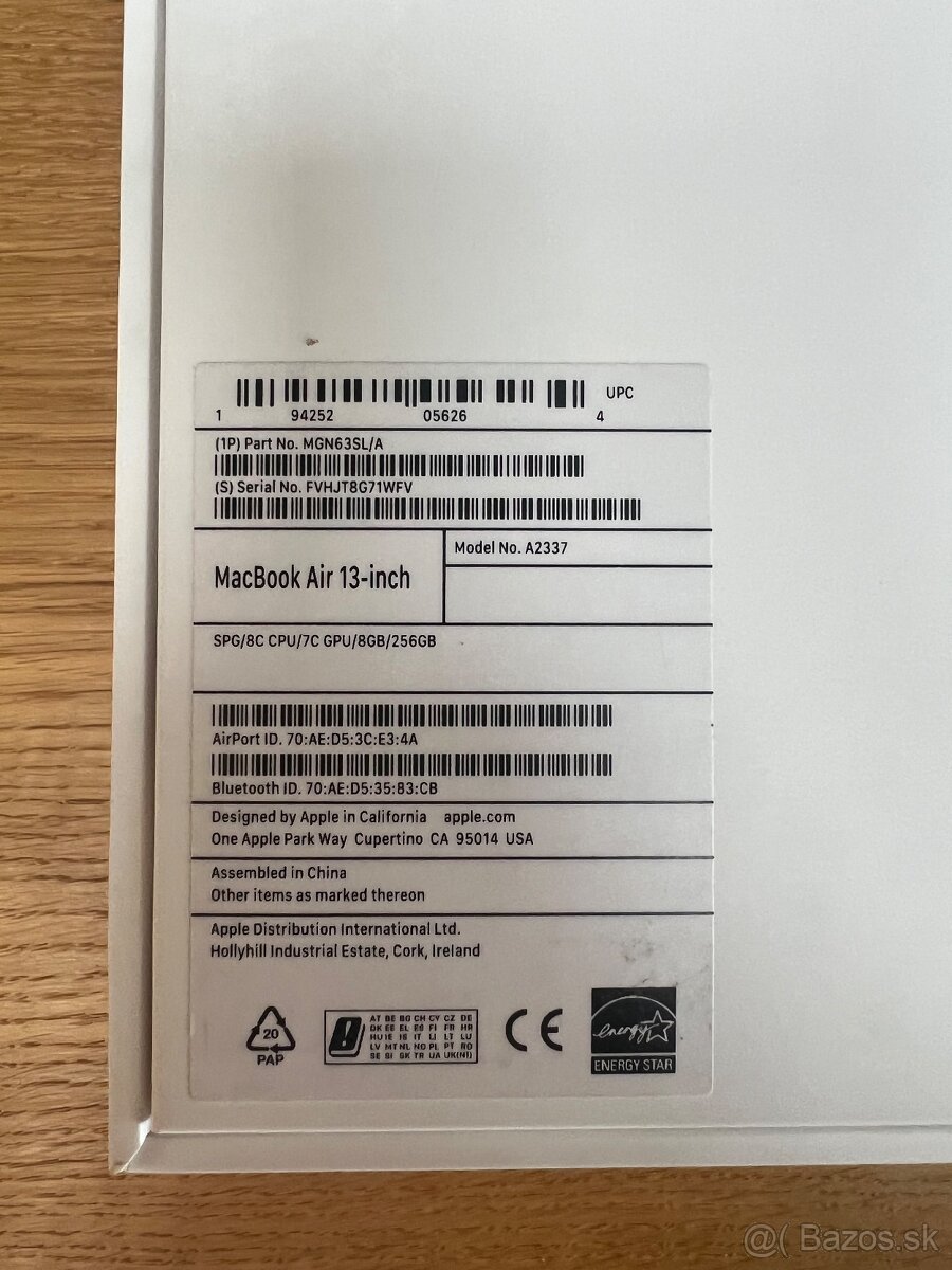 Predám apple MacBook AIR 13 M1 2020, 8GB/256GB, ZARUKA, TOP - 6