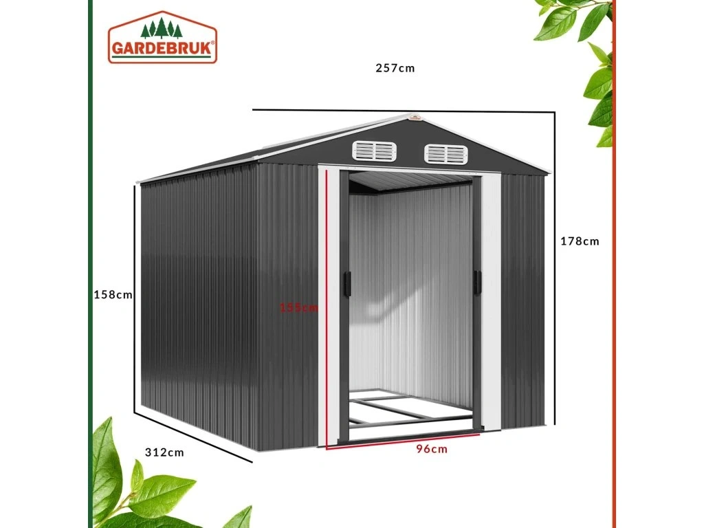 Záhradný domček - 312x257x178 cm - antracit - 6