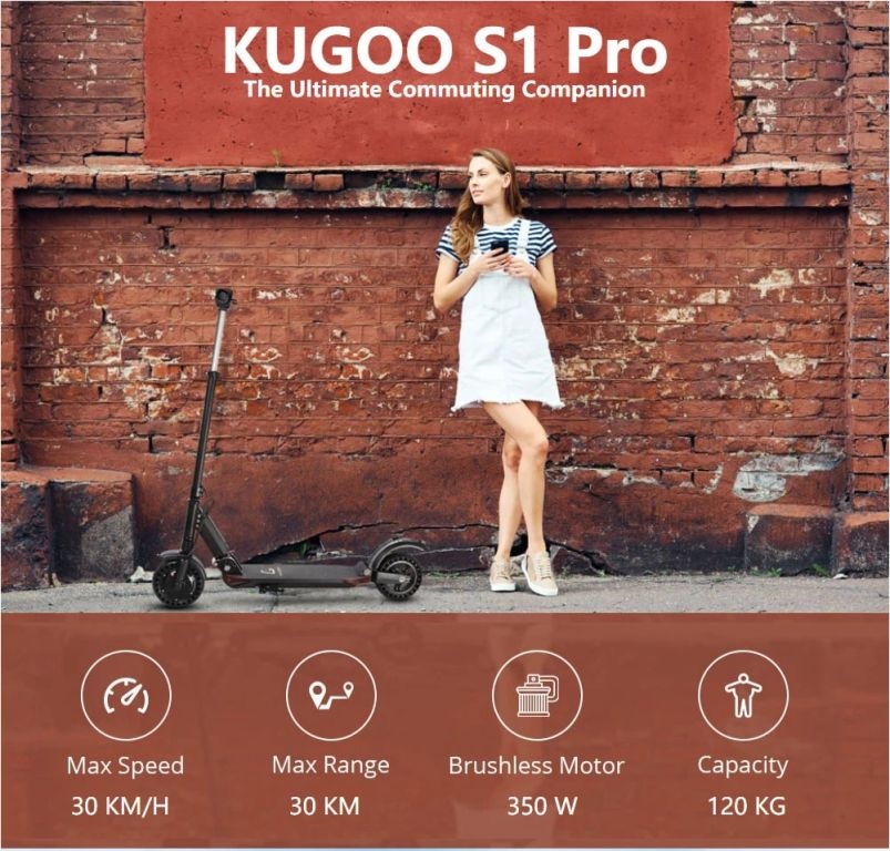 Kolobežka Kugoo S1 Pro, 288km - 6