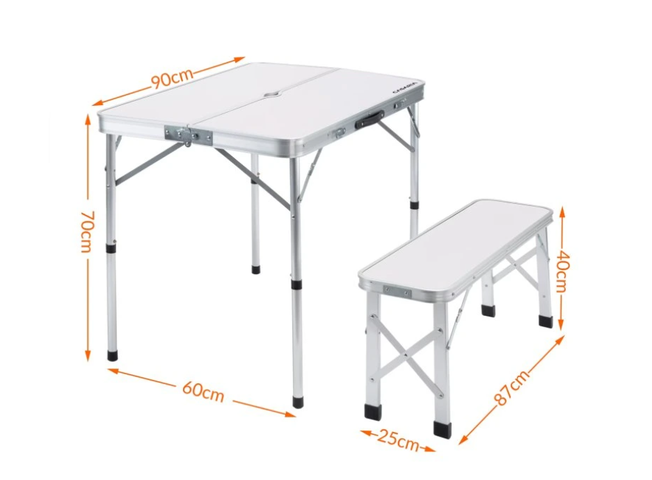 Skladaci kempingový set - 3 farby - zloženie do kufríka - 6