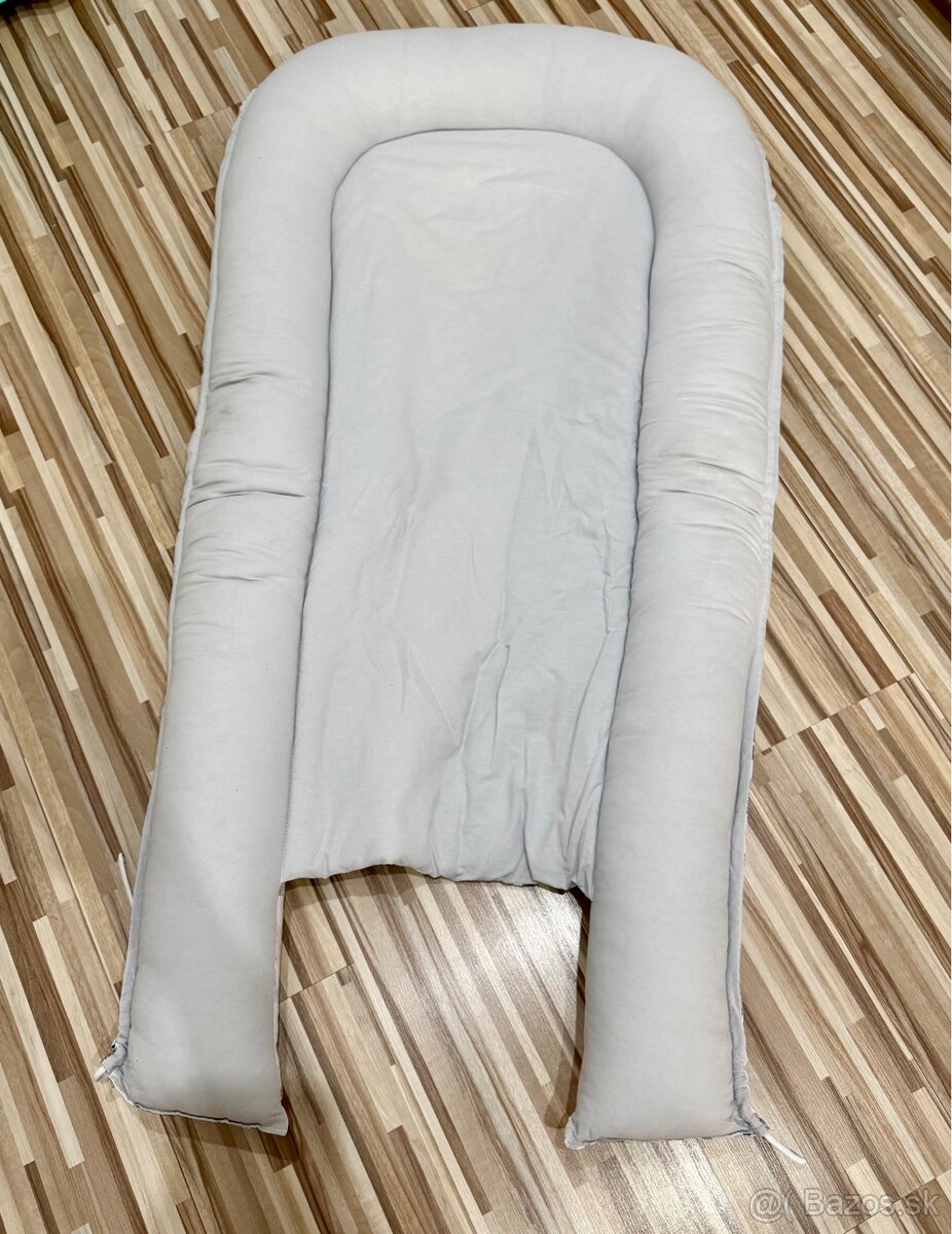 Súprava – hniezdo, mantinely a vankúšik (modro-ružové) - 6