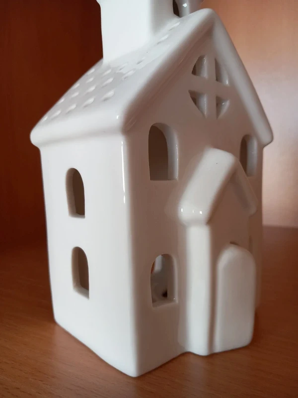 Keramický kostol na čajovú sviečku 22,5x9,5x8 cm - 6