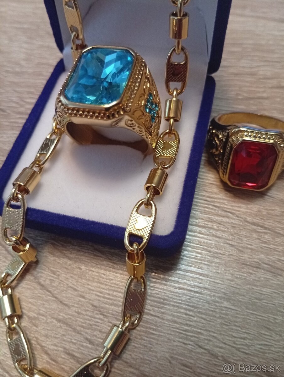 Nádherný mohutný pozlátený set pánsky.. - 6