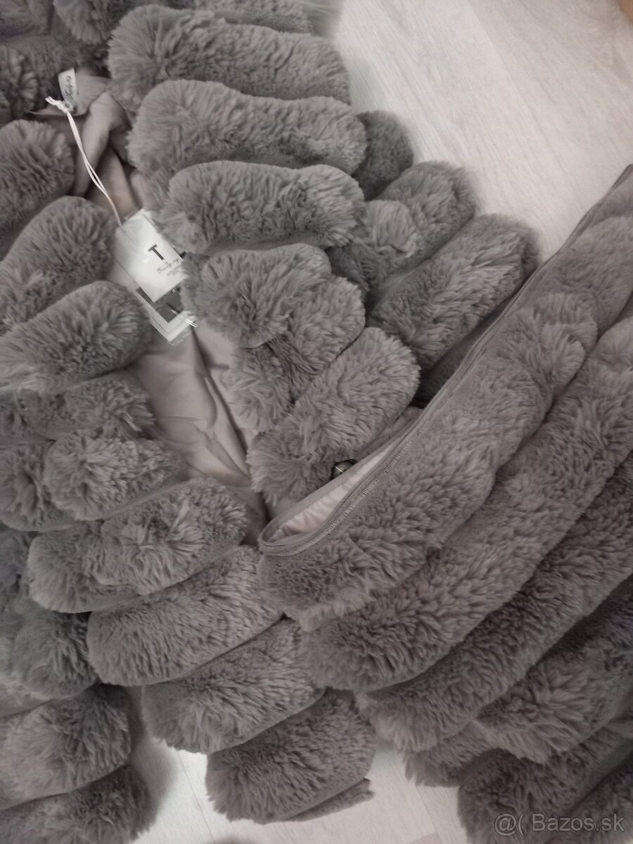 Nádherný nový kabat 2v1 M sivý - 6