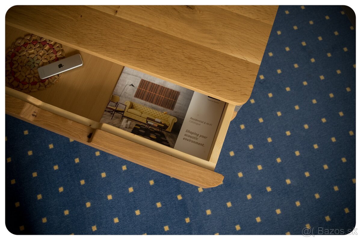 dizajnový retro konferencny stolik z masivu DUB - 6