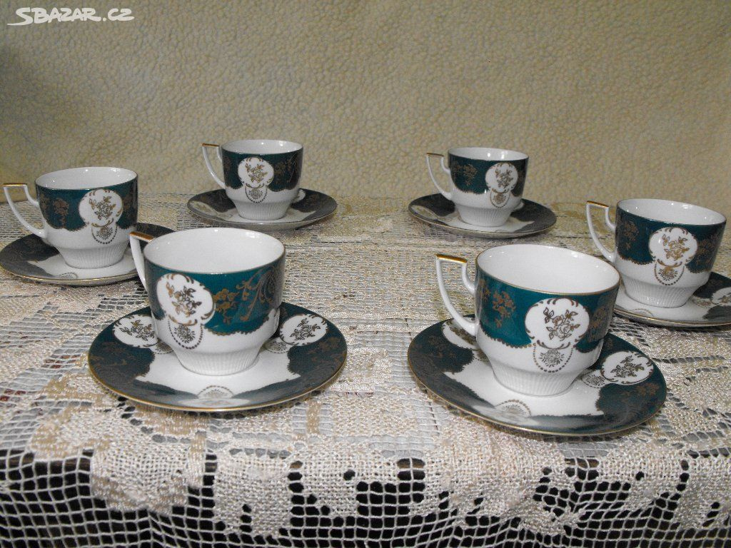 Retro kávové a čajové šálky 4. - 6