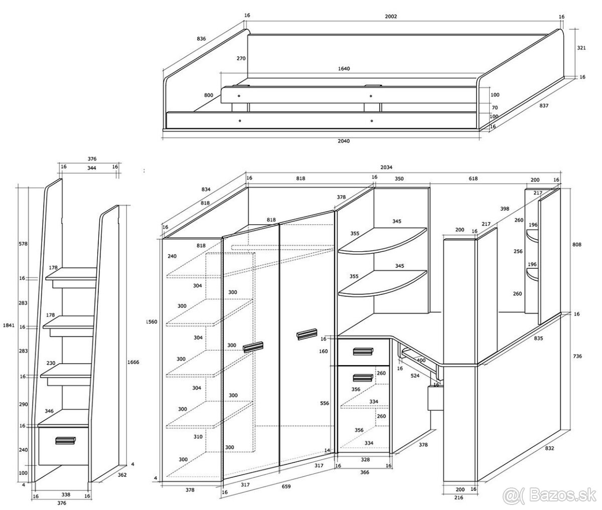 Multifunkčná poschodová posteľ - 6