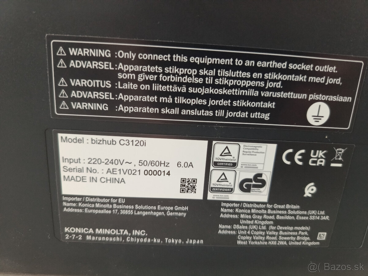 Predám ÚPLNE NOVÚ Tlačiareň KONICA BIZHUB C 3120i - 6
