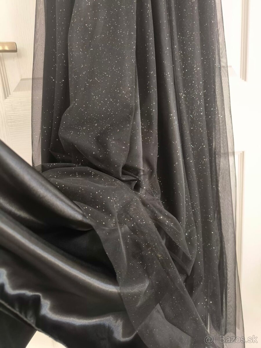 Spolčenske šaty na ples , stužkovú ,čierne, dlhe - 6