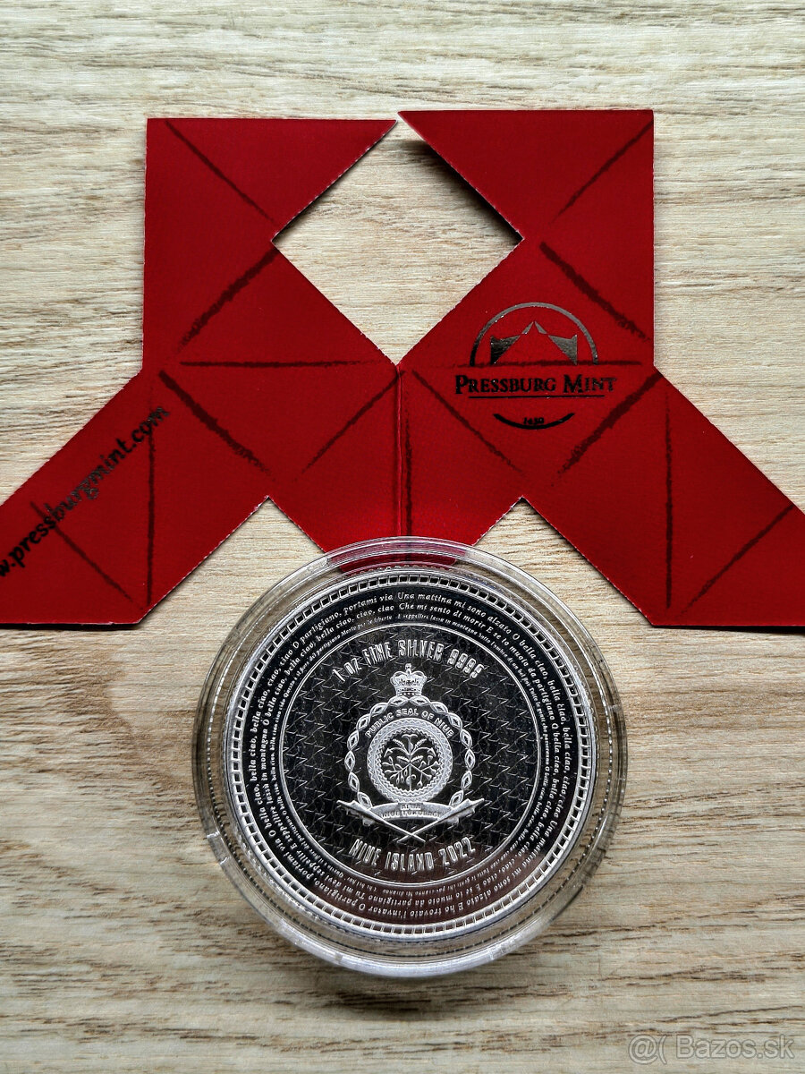 1oz strieborná minca Bella Ciao PROOF - LIKE - 6