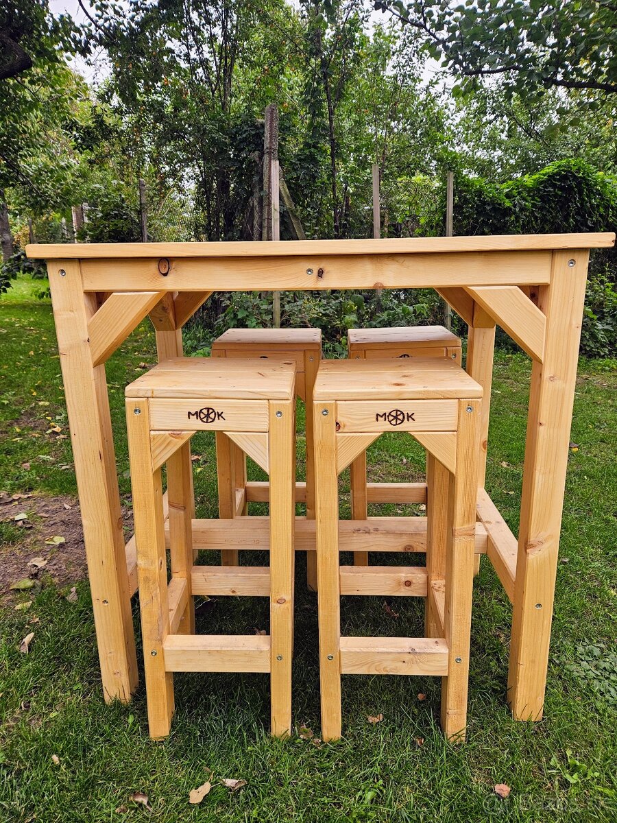 Drevené barové sedenie - ZLACNENÉ - 6