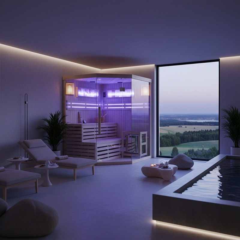 Suchá sauna TAMIZA II s pieckou HARVIA 6 kW pre 4 - 5 osôb s - 6