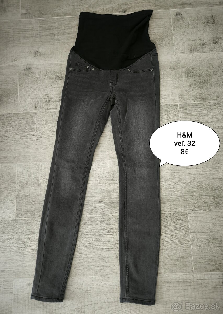 Tehotenské oblečenie XS/S legíny,rifle,tričká. Myprotein,H&M - 6