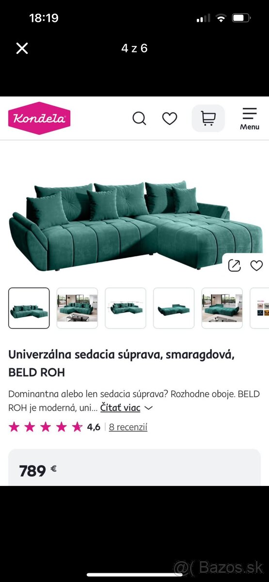 Smaragdova sedacka rohova - 6