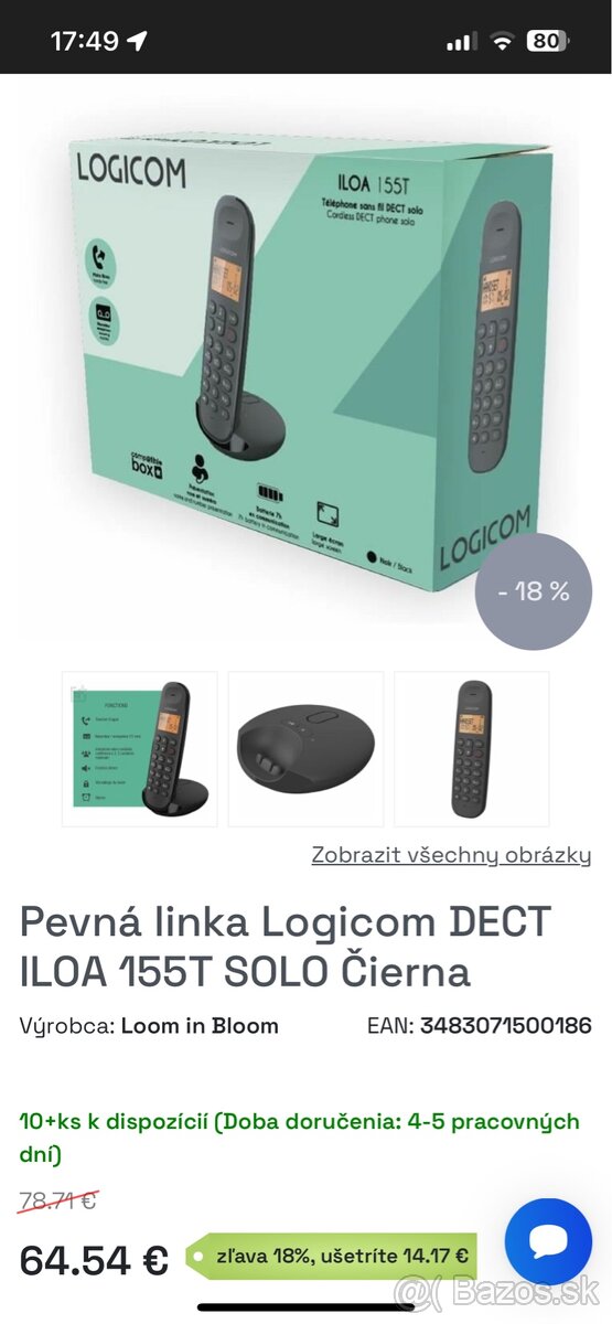 Pevná linka LOGICOM ILOA 155T - 6