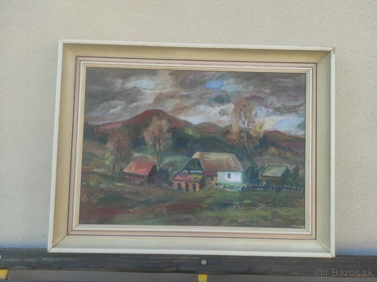obraz - ,,vidiecka usadlost pred burkou,, . - 6