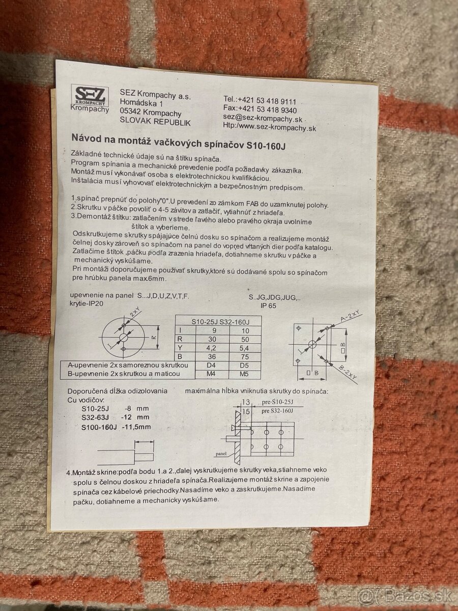 Vačkový spínač S10-160J - 6