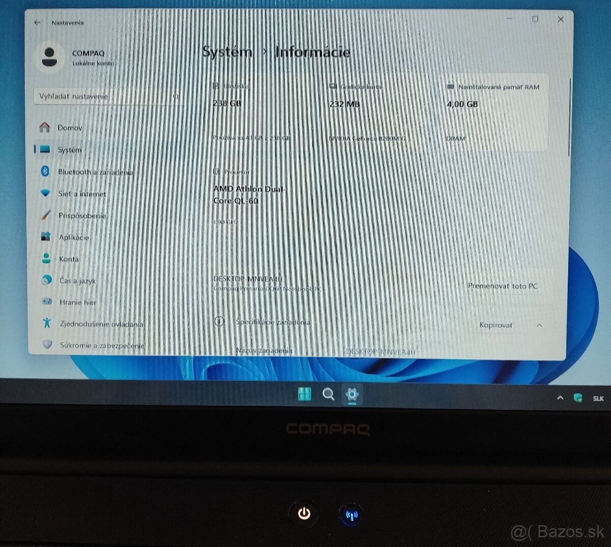 Predám notebook COMPAQ CQ60... - 6