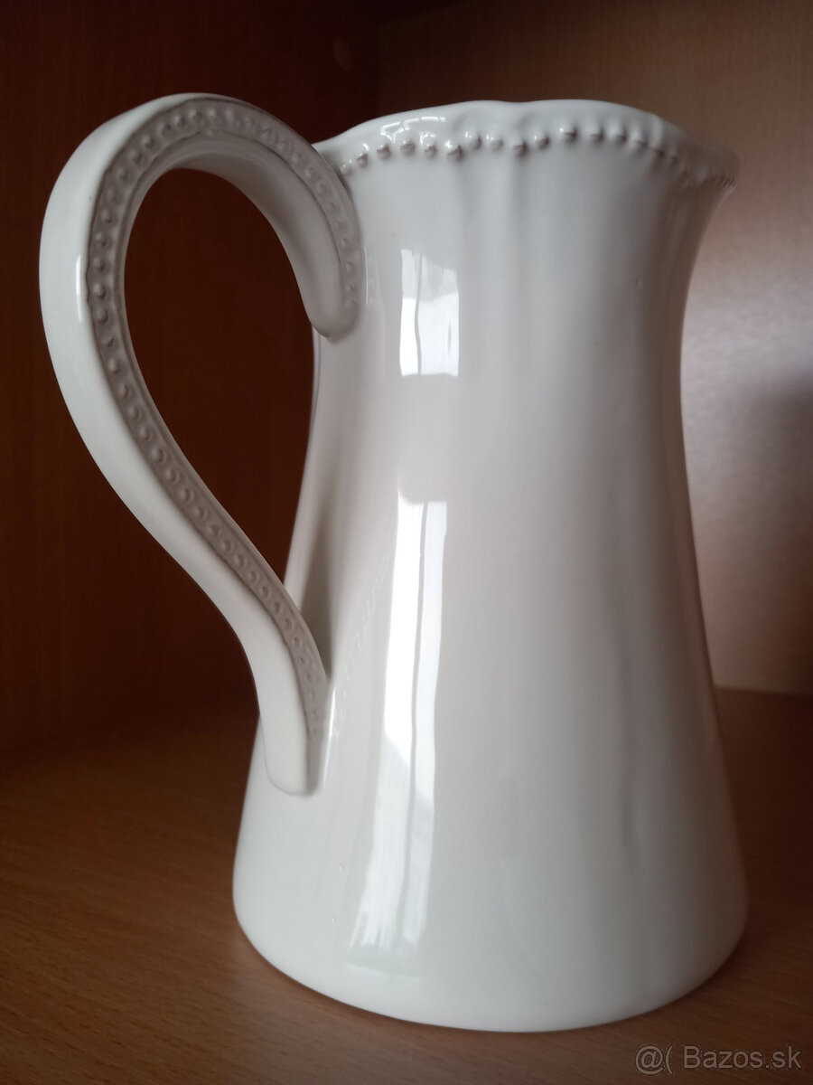 Starší keramický-kameninový džbán so srdiečkom 19x18,5 cm - 6