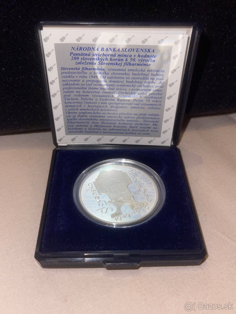 Pamätné strieborné 200 Sk v etui s certifikátom - proof - 6