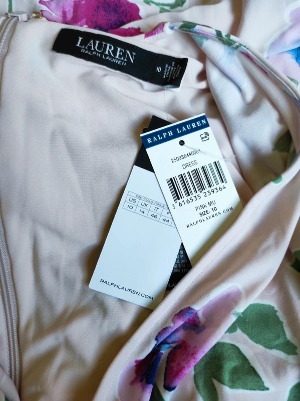 nové kvetované bledoružové šaty Ralp Lauren veľ. 40 - 6