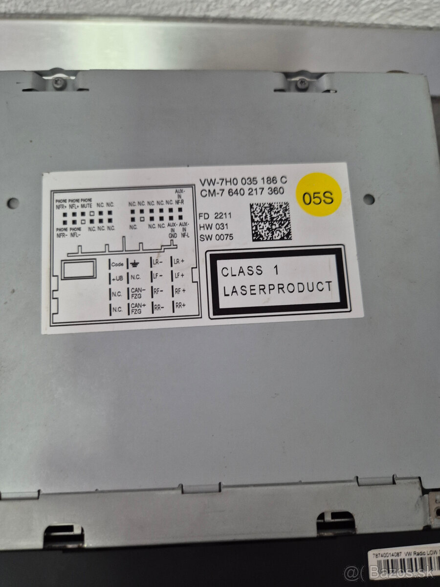 Autoradio VW T5-T6. 7h0 035 186 C - 6