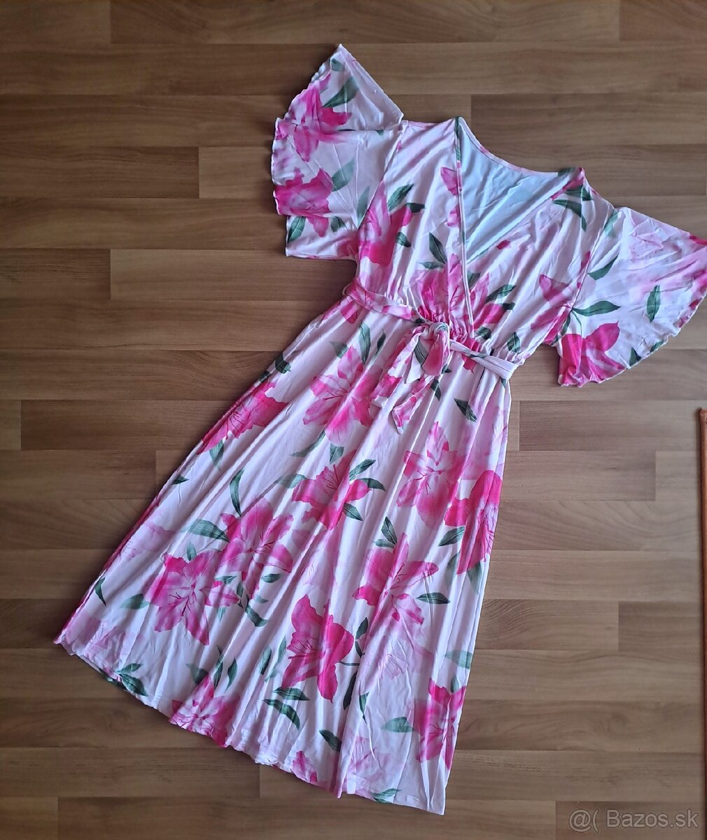 Nádherné letné dlhé šaty s volánmi veľkosť XL/XXL - 6