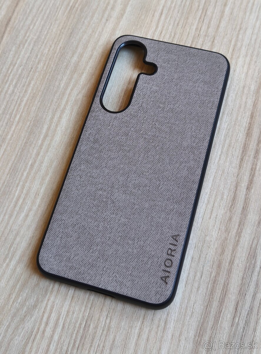 Luxusný slim textilný kryt na Samsung S24 - Šedý látkový NEW - 6