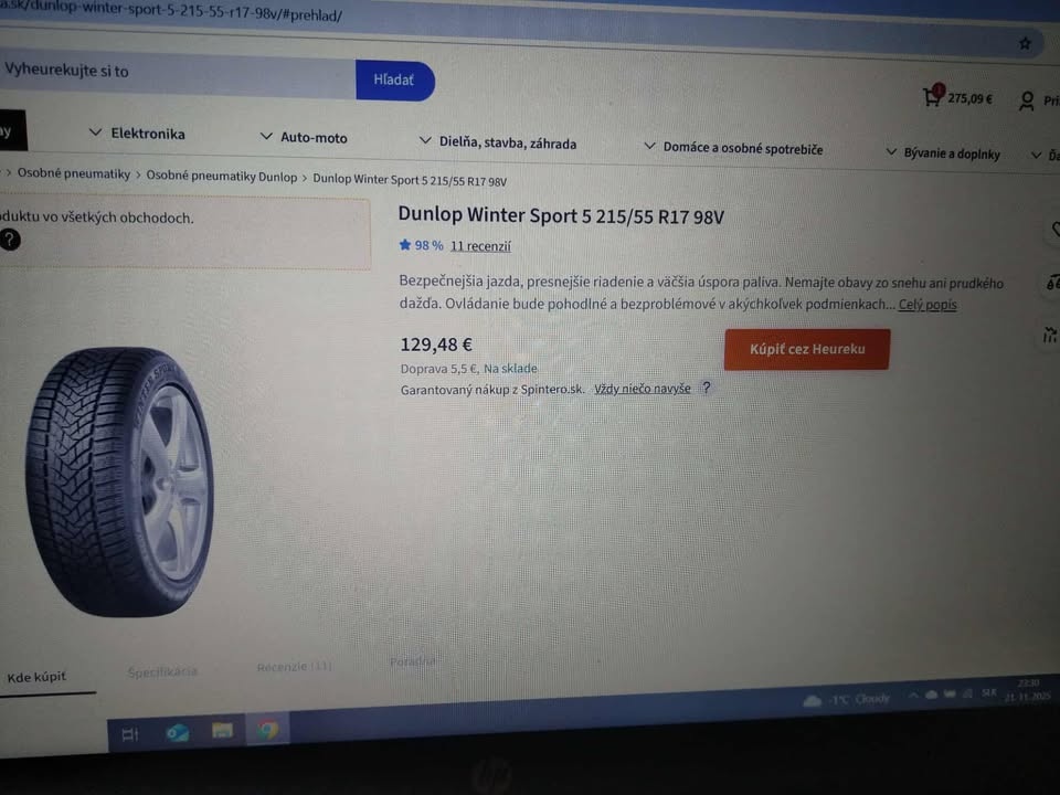 215/55 R 17 98 V XL + alu 5 x 112. - 6