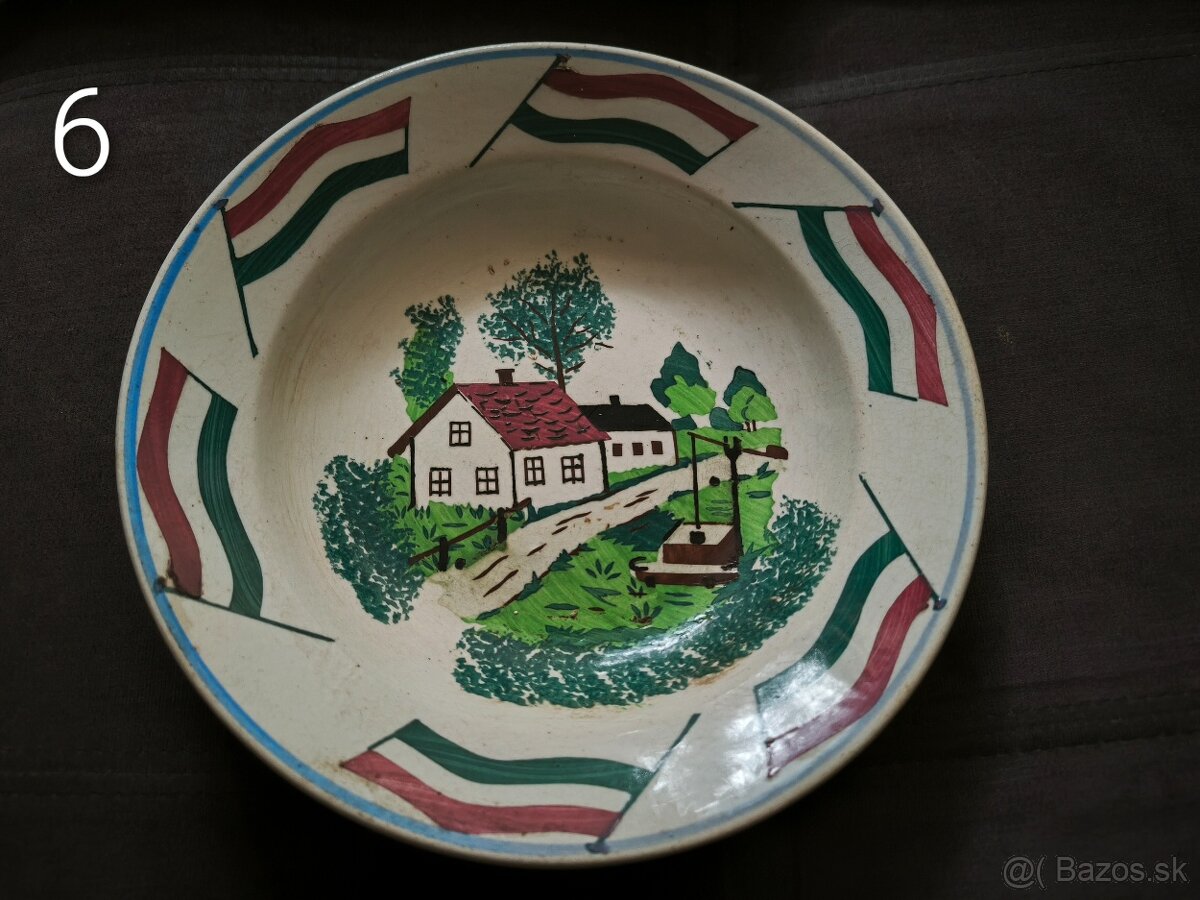 Retro remeselné keramické taniere - znížená cena - 6