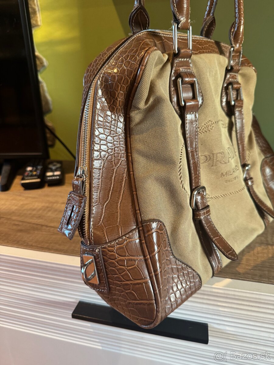 Prada vintage bowling cloth handbag kabelka - 6